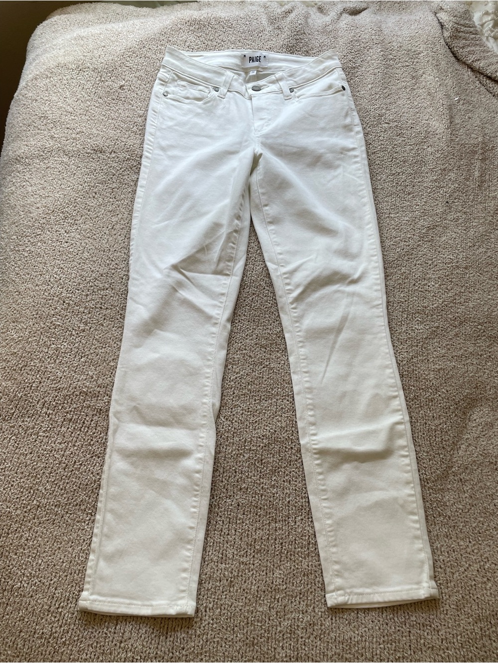 Paige White Mid Rise Skinny Jeans - Size 26 - Picture 2 of 4